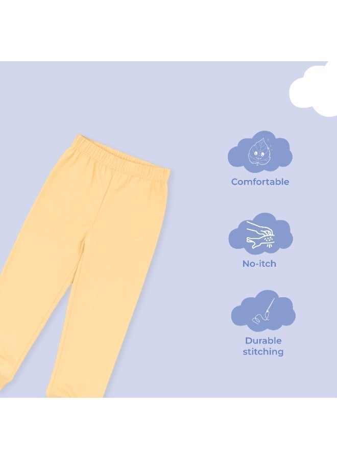 Luay Boys Winter Co-ord Set | Organic Cotton Top & Bottom | SoftCozy Winter Wear | Stylish Outfit (Yellow) - Image 4